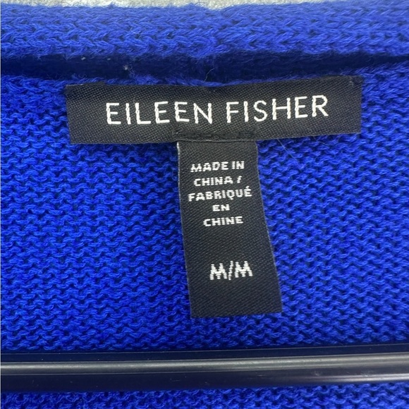 Eileen Fisher Blue Open Front  Cardigan M - Picture 11 of 12